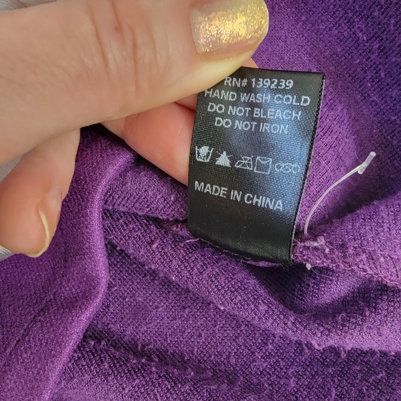 Pomander Place Aubergine Avery Mini Dress Mock Neck Sweatshirt Bracelet Sleeve S - Picture 6 of 15